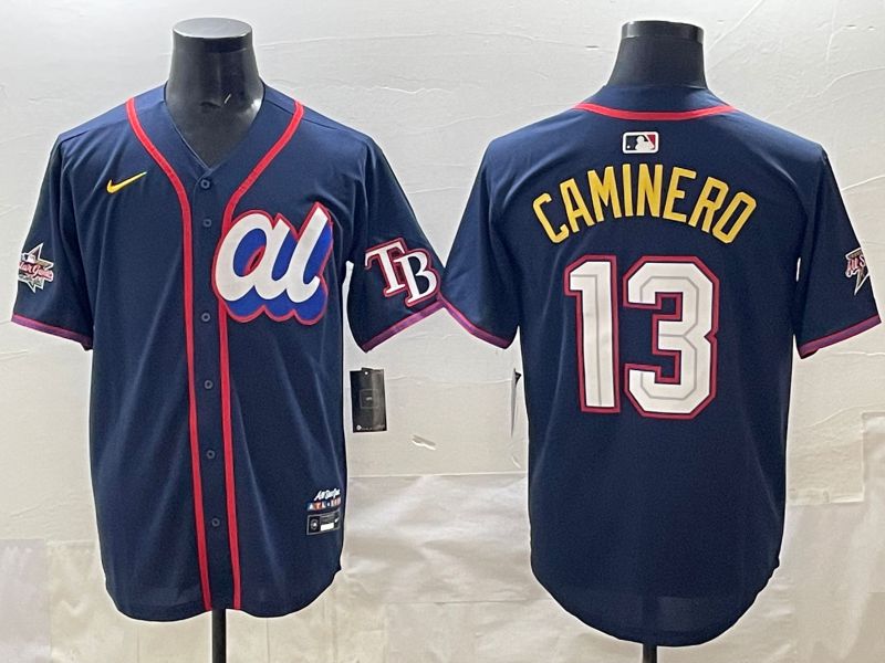 Men 2025 Tampa Bay Rays #13 Caminero Drak Blue All star Nike MLB Jersey style 01->tampa bay rays->MLB Jersey